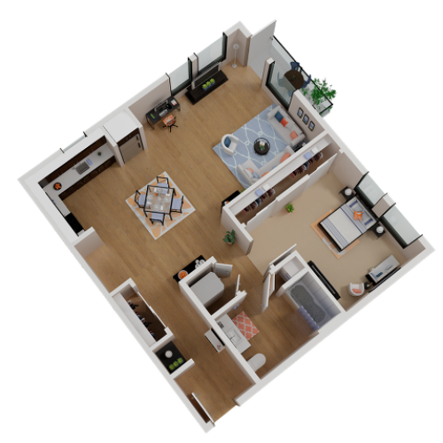 1x1 Floor Plan Annadel Apartments