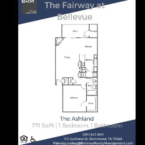 The Ashland - 1 Bedroom | 1 Bath 711 Sq Ft