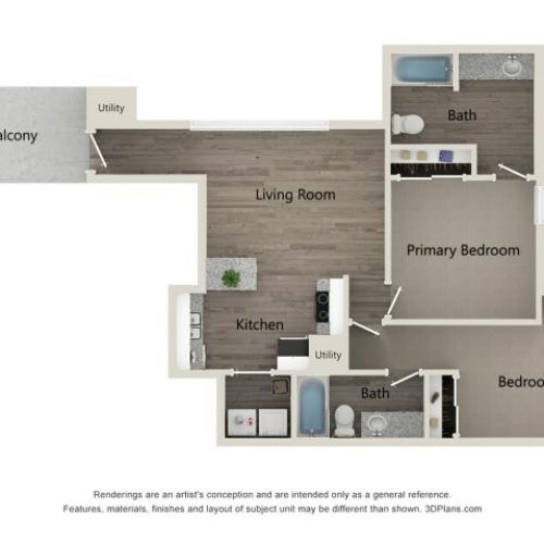 B3 Floor Plan | The Preserve Lexington  |  Apartments in Lexington, KY