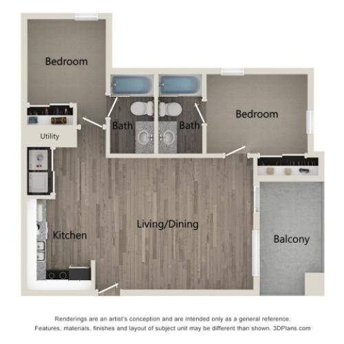 B6 Floor Plan | The Preserve Lexington  |  Apartments in Lexington, KY
