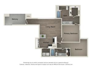 B7 Floor Plan | The Preserve Lexington  |  Apartments in Lexington, KY