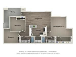 C1 Floor Plan | The Preserve Lexington  |  Apartments in Lexington, KY