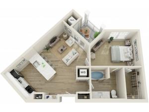 Image of The Pinckney One Bedroom Floor Plan