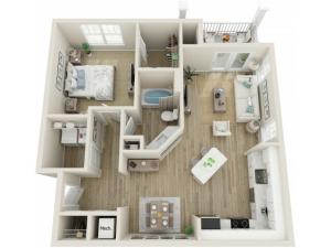 Image of The Beaufort One Bedroom Floor Plan