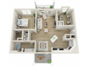 Image of The St Helena One Bedroom Floor Plan