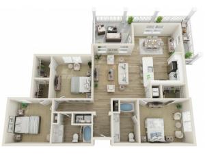 Image of The Legend Three Bedroom Floor Plan