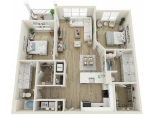 Image of The Hunting Two Bedroom Floor Plan