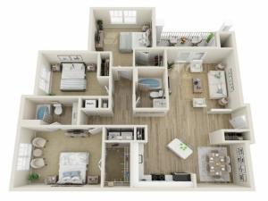 Image of The Canton Three Bedroom Floor Plan