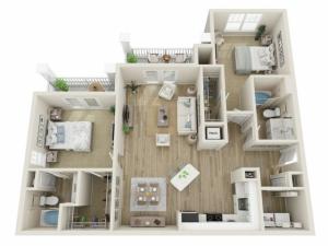 Image of The Riverstone Alternate Two Bedroom Floor Plan