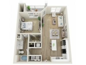 Image of The Waleska One Bedroom Floor Plan