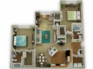 Photo of The Brookstone with Sunroom Two Bedroom Floor Plan