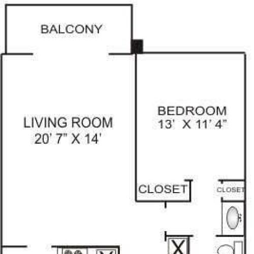 One Bedroom Corner | 750sqft | Apartments In Charlotte NC | Charlotte Woods