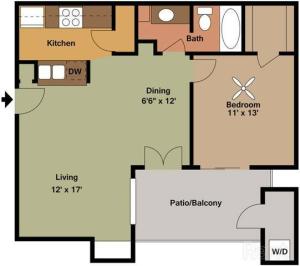 1 bedroom floorplan