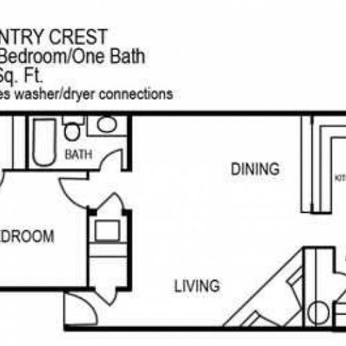 One Bedroom / One Bathroom 786 sqft
