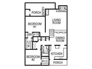 Two Bedroom / 2 Bathroom Townhome 1380 sqft