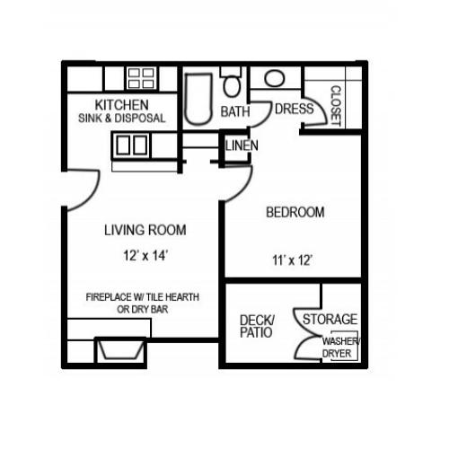 1 Bedroom Floor Plan | Austin Apartments | Stoney Ridge