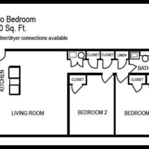 Two Bedroom | One Bathroom | 850 sqft