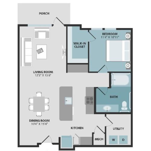 A3 ANSI | One Bedroom | One Bathroom
