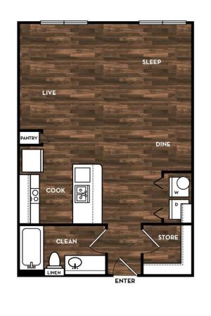 Floor Plan 2 | San Antonio Apartments | 1800 Broadway
