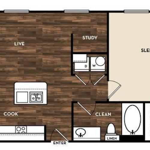 Floor Plan 3 | Luxury Apartments In San Antonio Texas | 1800 Broadway
