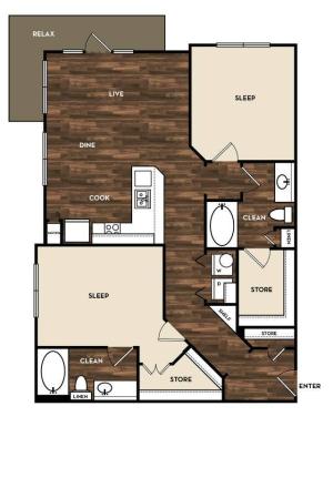 Floor Plan 9 | San Antonio Apartments | 1800 Broadway