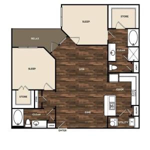 Floor Plan 11 | Luxury Apartments In San Antonio | 1800 Broadway