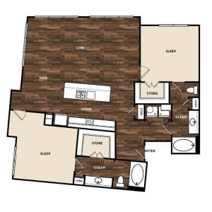 Floor Plan 12 | San Antonio Apartments | 1800 Broadway