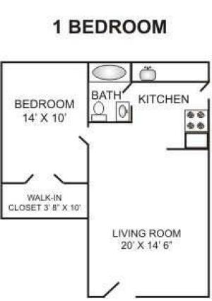 One Bedroom | 600 sqft
