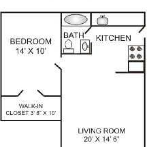 One Bedroom | 600 sqft