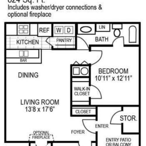 One Bedroom | 824 sqft