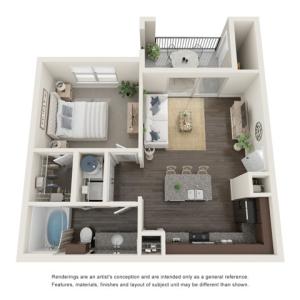 One Bedroom | One Bathroom | A1 Floor Plan