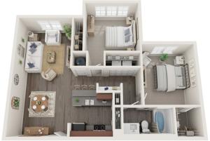 The Williams | Two Bedrooms | One Bathroom | 974 sqft