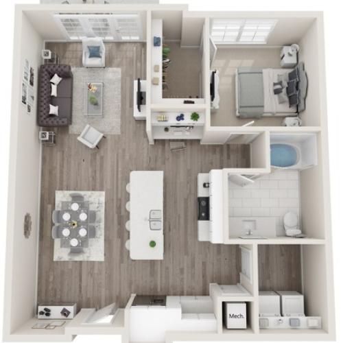 The Taylor | One Bedroom | 947 sqft | Laundry Room with Full-Size Washer/Dryer | Patio/Balcony | Walk-in Closet