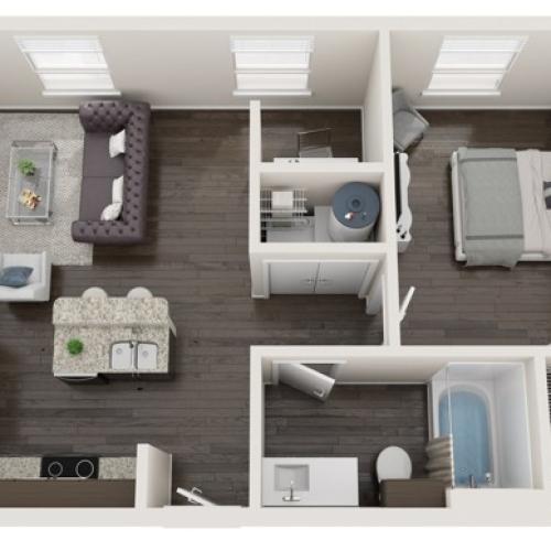 Chanin | One Bedroom | 705 sqft | Study Area | Full-Sized Washer/Dryer | Large Walk-in Closet