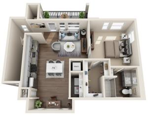 One Bedroom | 797-834 sqft | Full-Sized Washer/Dryer | Patio/Balcony | Walk-in Closet