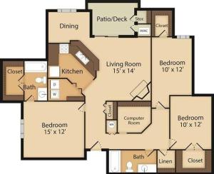 Three Bedroom Floor Plan Image