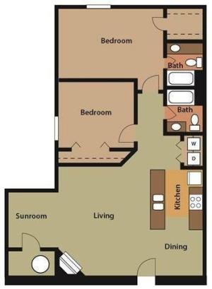 Beaumont w/Sunroom Floor Plan Image