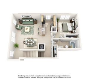 3 Bedroom (1497 SF) Floor Plan Image