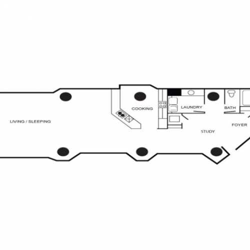Floorplan of 1 Bedroom and 1 Bathroom Loft