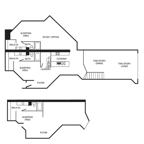 3 Bedroom Loft Style Apartment Floorplan at South Side on Lamar.