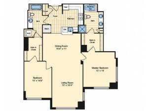 2 Bdrm Floor Plan | Apartments In Alexandria VA 5 | Carlyle Place