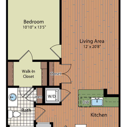 Image of A1 Floor Plan | Affordable Fairfax Apartments | Residences at Government Center