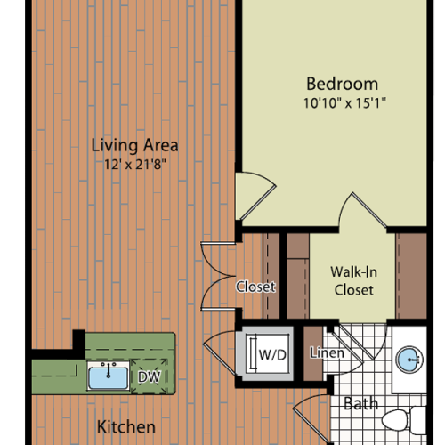 Image of the B2 Floor Plan | Residences at Government Center | Fairfax Apartments