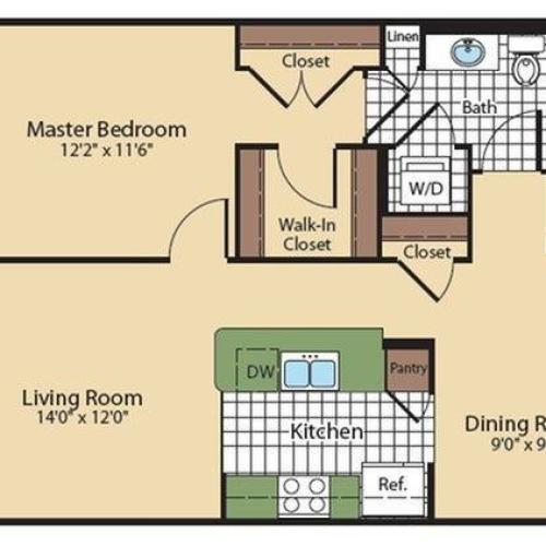 Floor Plan 4 | North Bethesda Luxury Apartments | Meridian at Grosvenor Station