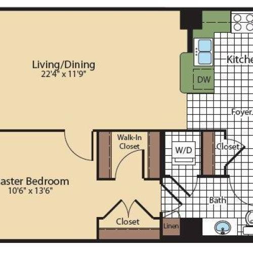 Floor Plan 6 | Apartments In North Bethesda | Meridian at Grosvenor Station