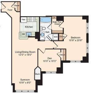 Floor Plan 2 | Apartments In Alexandria| Meridian at Eisenhower Station