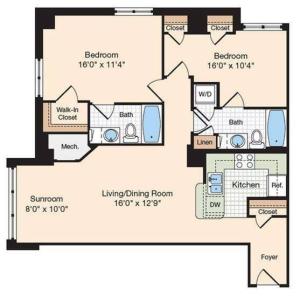 Floor Plan 8 | Apartments For Rent In Alexandria VA | Meridian at Eisenhower Station