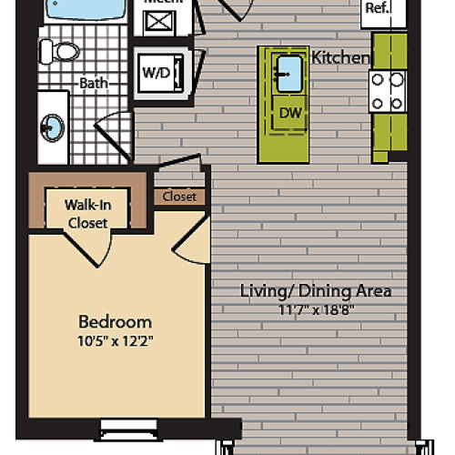 1 Bedroom Floor Plan | Washington DC Apartments | 360H Street 3