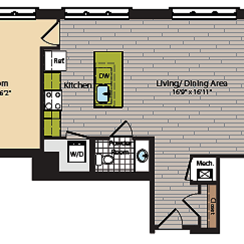 2 Bedroom Floor Plan | Apartments In Washington DC | 360H Street 10