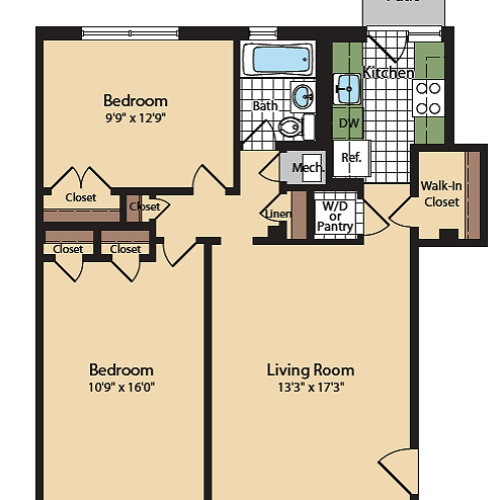 Two Bedroom Floor Plan